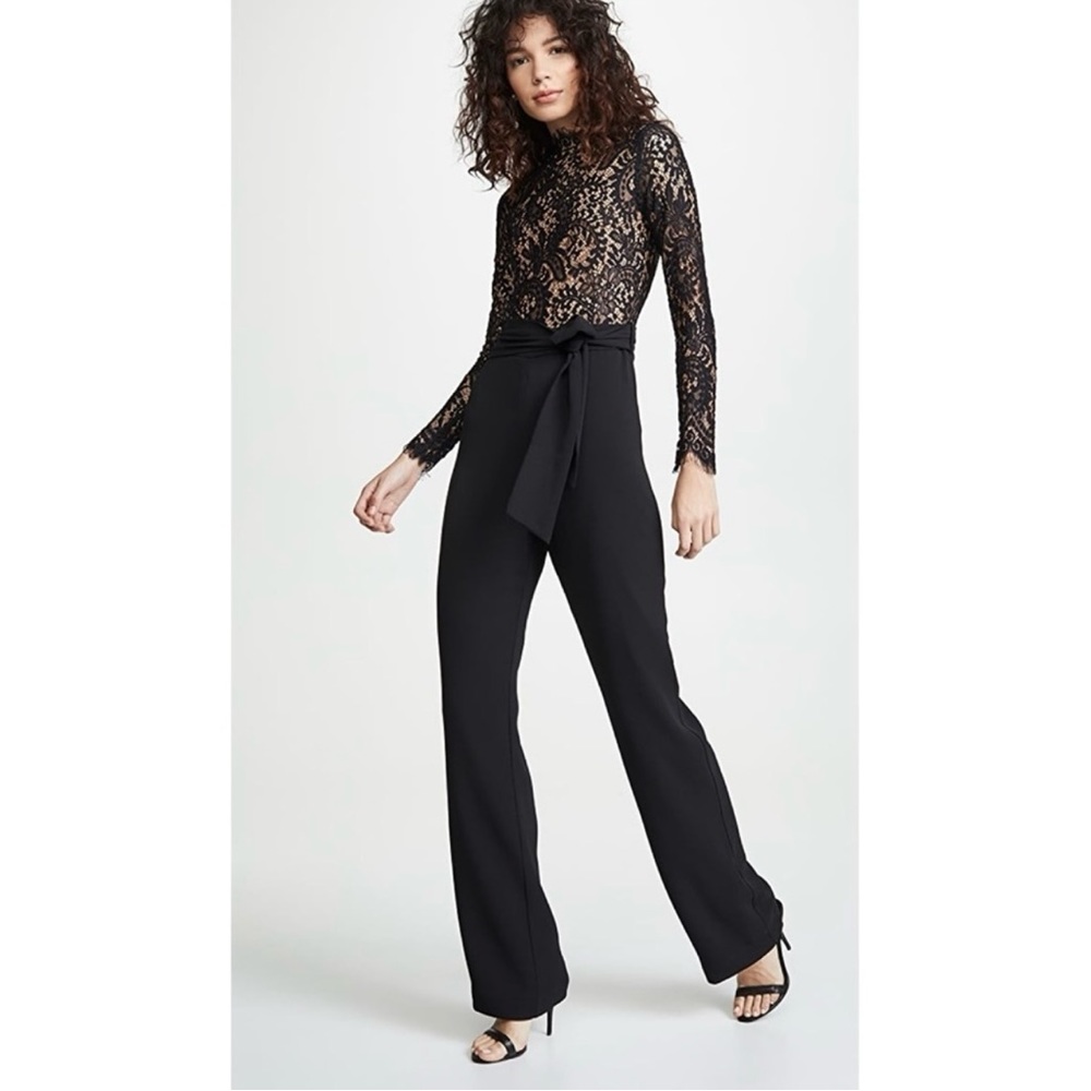 Misha Collection Black Lace Jumpsuit